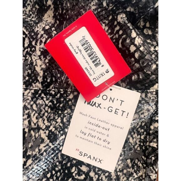 Spanx faux leather grey snake skin leggings 1x - Picture 5 of 6